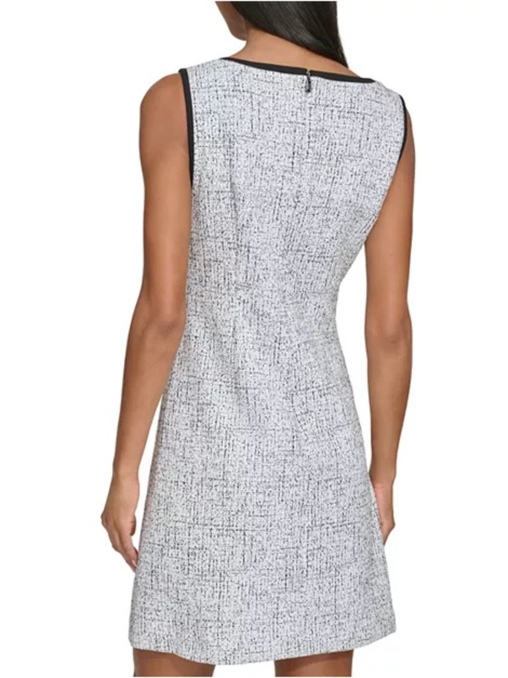 Karl Lagerfeld White Tweed Mini Dress with Black Trim - Picture 5 of 5